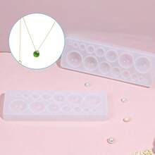 1个宝石硅胶模具，球形模具，圆形树脂吊坠模具，透明圆形硅胶模具，适用于耳环首饰制作、铸造DIY工艺品 - 白色 - 查看 10