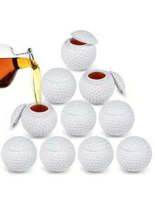 1/3/6pcs Golf Ball Shaped Glass Cups With Lids, Fun Sports Themed Gift For Men, Reusable, Shatter-Resistant, 1.5oz Capacity Each, Suitable For Travel, Holidays, Golf Enthusiasts And Outdoor Camping - Multicolor - View 3