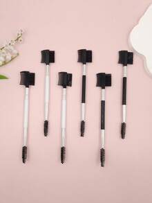 1/2/3件套双头眉睫修容刷套装，包含3个不同螺旋刷头，可用于分离睫毛、去除结块、修眉。眉刷、眼影刷、螺旋刷、双头眉睫夹刷，专业化妆师双头眉睫夹刷 - 彩色 - 查看 3