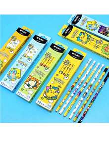 12pcs Creative Funny Cartoon 2B Wooden Pencils With Erasers, Suitable For Back To School, Students - Multicolor - View 3