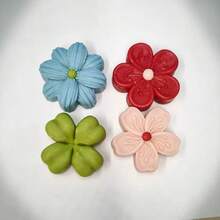 1个花香蜡烛树脂硅胶模具，樱花、四叶草、雏菊花卉石膏香氛硅胶模具 - 白色 - 查看 2