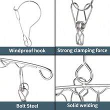High Quality Windproof Clothes Hanger, Windproof Drying Rack, Thick Stainless Steel Clothes Drying Rack, Suitable For Drying Socks, Bras, Underwear, Stockings And Gloves - Silver - View 11