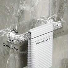 Transparent No-Drill Bathroom Towel Rack, Bathroom Shelf, Drainage Rack, Easy To Install, Suitable For Bathroom, Shower Room And Kitchen - White - View 9