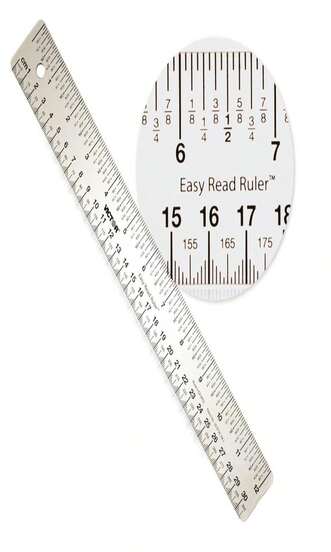12 Inch Easy Read Ruler, Clear Flexible, Bendable, Shatterproof, Ruler