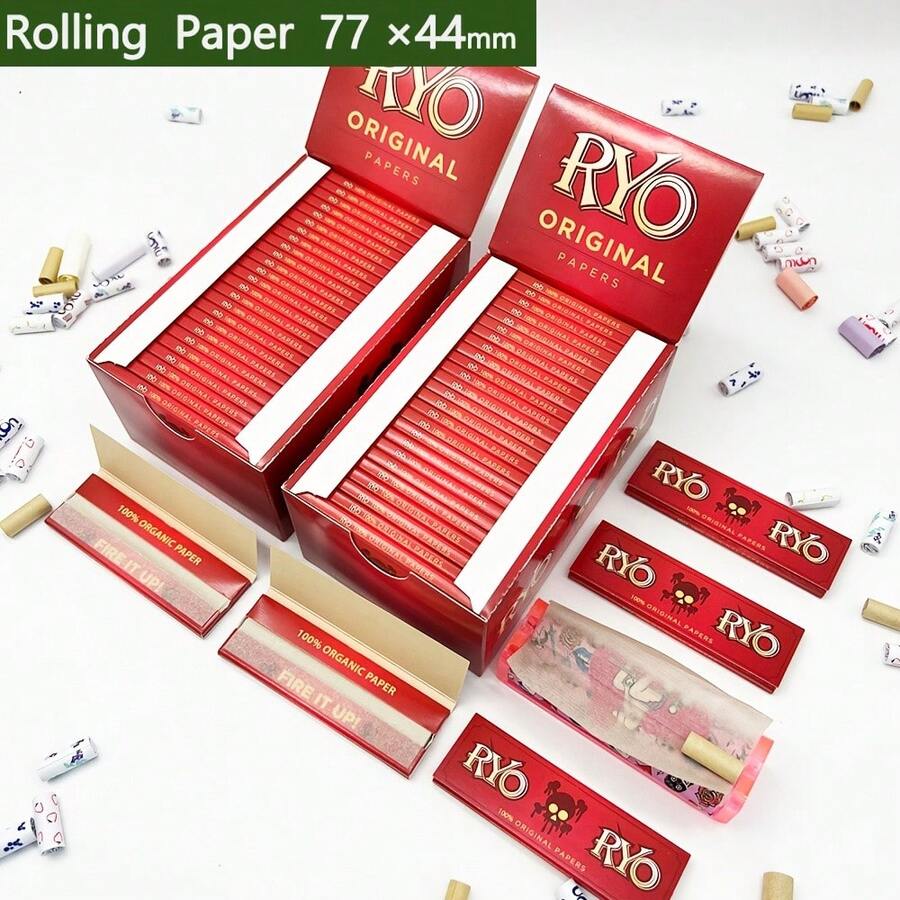20/50 Pcs RYO 77*44mm Ultra-Thin Transparent Rolling Papers, Can Be Used With Filters And Rolling Machines, Short Size Hand-Rolled Cigarette Papers, Recommended For Use With Manual Rolling Machines. - Multicolor - View 1