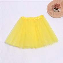 1 Peça Saia Tutu com Forro de Tule, Saia Bufante de Princesa, Saia de Tule para Cosplay, Festa de Aniversário, Interpretação de Papéis, Halloween, Carnaval, Tutu de Balé, Saia de Tule Branco para Meninas - Multicolorido - Visão 4
