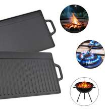 Non Stick Cast Iron Griddle Pan Skillet Cooking Plate - Black - View 8