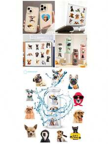 1set 50pcs Cute Dog Stickers, Waterproof Graffiti Decals For Laptop, Phone Case, Guitar, Helmet Back To School - 多色 - 查看 5