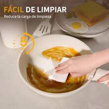 23 Piezas de Ollas y Sartenes Antiadherentes de Cerámica Bateria de Cocina con Mango Desmontable Carote para Caravana Fondo Revestido Antimanchas Que Apto para Inducción y Horno Fácil de Limpiar - Blanco Crema - Ver 5