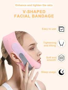 Máscara facial con vendaje, herramienta de vendaje para esculpir el rostro, vendaje facial transpirable para dar forma - Multicolor - Ver 3