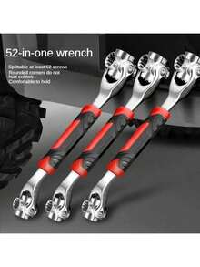 8-In-1/52-In-1 Multi-Function Socket Wrench Set, 360° Rotating Universal Wrench With Anti-Slip Handle, Household Adjustable Bone Wrench, Fits 8-12mm/0.31-0.47in & 12-19mm/0.47-0.75in, Works With 8 Types Of Screws - Multicolor - View 1