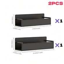 4 piezas Estante de almacenamiento magnético para refrigerador, Estante magnético para especias de alta resistencia con placa magnética completa en la parte posterior (antideslizante), Diseño de barandilla antideslizante, Revestimiento mate resistente a la oxidación y a los arañazos, Organizador de cocina que duplica el espacio lateral del refrigerador - Negro - Ver 10