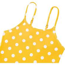 Girls Bathing Suit Size 2-10 Years - Cute Toddler Swimsuit Girl Adjustable One Piece Swimwear For Summer Beach Wear - 黃色圓點 - 查看 4