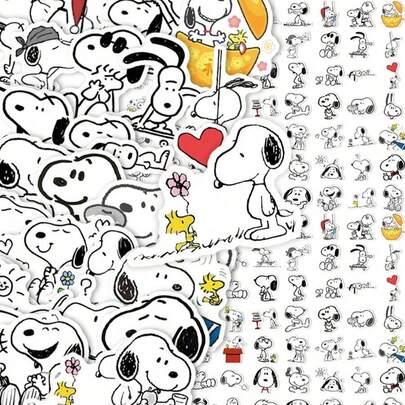 64 pezzi Adesivi per tazze d'acqua con serie di guarigione nostalgica di cuccioli di cartone animato, regalo perfetto di adesivi giocattolo (stile casuale)