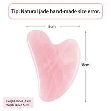 Rose Pink Gua Sha Massage Board Jade Face Massager Tool For Face Neck Back Body - Pink - View 2