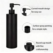1 pieza Dispensador de jabón de acero inoxidable negro mate de 12 onzas, botella recargable con bomba manual, accesorio de baño, almacenamiento y organización de baño - Multicolor - Ver 11