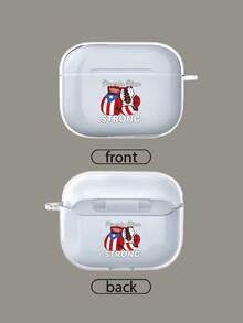 A Headphone Case With Puerto Rico Flag Boxing Gloves And "Puerto Rico STRONG" Text Pattern Case For AirPods 4th Generation/3rd Generation/2nd Generation - Headphone Covers - Clear - View 2