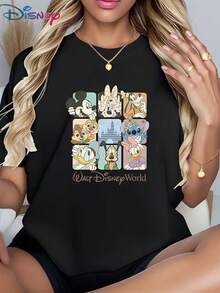 Walt Disney World Character Grid T-ShirtMade From Soft, Comfortable, And Durable Pure Cotton, This Is An Ideal Choice For Spring And Summer. This Crew Neck T-Shirt Is Suitable For Various Occasions, Including Everyday Wear, Shopping, Parties, Travel, And Gatherings, And Also Makes A Thoughtful Gift. - 白色 - 查看 1