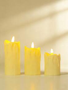 3pcs/Set LED Electronic Simulated Wax Candle Lights, 2026 New Rechargeable Remote Control Candle Atmosphere Lights For Birthday Wedding - Bullet-shaped Three-piece Set - View 11