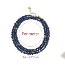 Dây chuyền đá Lapis Lazuli hình tròn đôi, dây chuyền hai lớp ôm sát xương quai xanh, trang sức năng lượng đá trí tuệ dành cho nữ, thiết kế độc đáo, món quà thanh lịch dành tặng người bạn thân nhất. - Nhiều màu - Xem 7