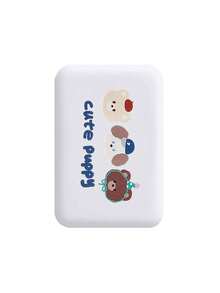 1 pieza Funda protectora mate con diseño de 3 osos en concha blanca, apta para cargador inalámbrico Magsafe - Multicolor - Ver 2