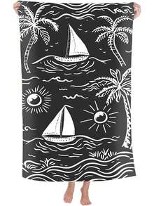 1pc Ultra Soft Coconut Tree Beach Towel - Sand-Proof, Lightweight, Quick-Drying Polyester Blend - Ideal For Swimming, Camping, Travel And Outdoor Adventure - Perfect For Vacation, Birthday, Anniversary Or Essential Accessory, Beach Towel | Coconut Tree Design | Quick-Dry Fabric, Suitable For Beach - A - View 49