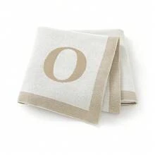 1pc 26 Letter Knitted Baby Blanket, Minimalist Casual Infant Throw Blanket, Suitable For All Seasons - Off-white - View 20