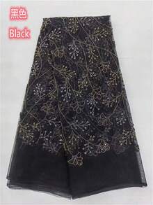 2026 High-Quality Fashion Elegant French Embroidered Handmade Beaded Lace Fabric With Sequins, African Nigerian Wedding Party Material, 5 Yards/1 Yard - A - View 4