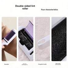 1pc Portable Lint Remover, Anti-Static Brush, Dry Cleaning Sticky Defuzzer Tool, Reusable Double-Sided Fuzz Brush, Carpet Brush, Suitable For Clothes, Sofa, Home - A - View 7