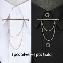 Bộ 2 chiếc kẹp cà vạt thời trang, kẹp cổ áo sơ mi, ghim cài áo, thích hợp cho lễ kỷ niệm, cuộc họp kinh doanh, dành cho nam giới. - Nhiều màu - Xem 9