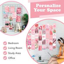 Photo Collage Kit Pastel Pink For Wall Aesthetic 50 Pictures Pink Room Decor Gifts For Girls Photo Wall Art For Teen Girls Bedroom Decor - 粉色 - 查看 7