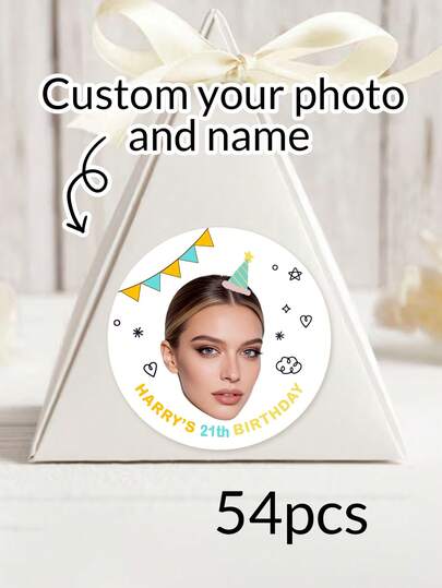 54-540 ชิ้น สติกเกอร์วันเกิดรูปภาพ/ชื่อแบบกำหนดเองสำหรับ S, ฉลากวันเกิดรูปภาพส่วนบุคคล, ฉลากของชำร่วยงานเลี้ยงวันเกิดอายุที่กำหนดเอง, สติกเกอร์ติดเองสำหรับงานเลี้ยงวันเกิด Ren ที่ปรับแต่งได้, ฉลากถุงปาร์ตี้, 4x4 ซม., กลับสู่แฟชั่น, บ้านและที่อยู่อาศัย, บรรยากาศบ้านคริสต์มาส, ฉลากส่วนบุคคล, บ้านและที่อยู่อาศัย