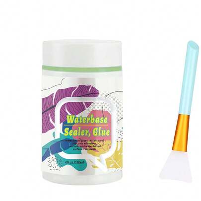 120毫升水性密封剂，多用途水性拼贴密封剂、胶水和饰面剂，适用于DIY工艺品和艺术项目，干燥固化速度最快
