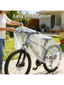 Durable PVC High-Strength Safety Enclosed Bicycle Cover | Full Wrap Waterproof, Anti-Aging, Anti-Tear, Transparent Design - Quick Installation, Space-Saving, Portable | Suitable For Road Bikes, Mountain Bikes, Exercise Bikes, Motorcycles - Ideal For Home, Yard - Multicolor - View 7