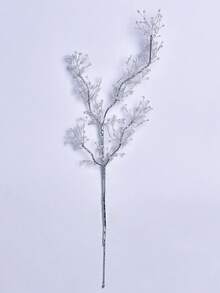 1pc Exquisite Crystal-Like Floral Branch, Handmade Beaded Artificial Flower, Creative Flower Arrangement, Suitable For Mother's Day Gift, Vase Filler, Holiday Party, Home Decor - Silver - View 10