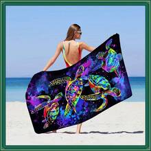 Extra-Large Microfiber Beach Towel - Super Absorbent, Quick-Drying Knitted Fabric, Tropical Turtle Pattern, Soft Rectangular Towel With A Coastal Theme, Suitable For Beach And Bathing, Microfiber Composition, Machine Washable, Skin Friendly, Durable, Sand-Proof, Fade Resistant, Lightweight, Portable, Travel Towel, Gym Towel, Cooling Towel, Towel Wrap, Hair Towel, Hand Towel, Bath Towel, Beach Mat, Beach Blanket, Beach Vacation Essentials, Beach Must Haves, Beach Items, Beach Supplies, Beach Gear, Travel Accessories, Pool Accessories, Cruise Accessories, Bathroom Accessories, Beach Accessories, Ideal Gift For Family, Friends - A - 查看 9