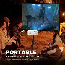 ZZPQVT 1pc HD Mini Projector With Phone Connection Cable, 50 ANSI Lumens, Native 240P, 1080P Decoding, Compatible With HD, USB, AV, Laptop, Suitable For Home Theater, Camping Party, Office, Classroom (USB Type-C), Mirroring, Micro Home Cinema, Classic Power, Retro Movie Watching, Support 20-80 Inch Screen, Compatible With USB/AV/TF/Smartphone, USB Powered, Holiday Gift - Đen trắng 1 - Xem 5