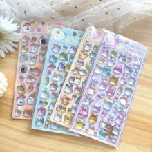 3D 悠悠球家族浮雕水晶立体贴纸，卡通手工教育奖励贴纸，适用于手机相册 - 彩色 - 查看 2