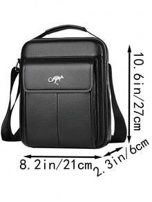 男士单肩真皮休闲斜挎包，头层牛皮手提包，时尚真皮包 - 彩色 - 查看 5