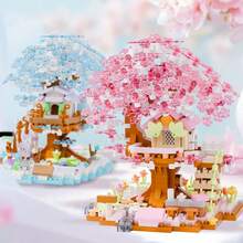 Mini Cherry Blossom Tree House Building Blocks, Buildable Blocks, Collectible Display Item, Everlasting Flowers, Home/Office Decor, Building Blocks Toy, Adult Building Blocks Toy, Wedding Gift, Holiday Gift, Birthday Gift - Four Seasons Treehouse - View 13