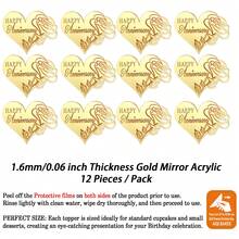 6/12 Pieces Happy Anniversary Wedding Dad Mum Acrylic Butterfly Heart And Rose Design Sweet Dessert Decoration Cupcake Topper For Party Supplier - View 24