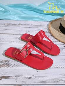 Women's Sandals, New Ladies Shoes, Red Women's Shoes, Fashionable Women's Sandals, Women's Flip Flops, Elegant Women's Shoes - Red - View 7