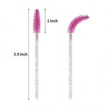 50PCS Disposable Mascara Wands, Nylon Bristle Eyelash Brush Brush Heads, Unscented Eyebrow Extension Applicator With ABS Plastic Rod, Normal Skin Compatible - Pink And Black Wand Set, Daily Necessities, Back To School Supplies, Gifts For Ladies, Christmas Gifts, Home Decor, Travel, Travel Essential, Valentine's Day, Cheap, Travel Makeup Brush, Gifts For Women, Makeup Artist, Professional Complete Makeup Kit - 粉色 - 查看 5