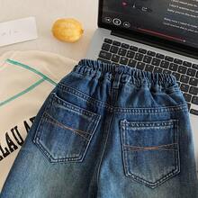 2026 Nuevos Jeans de Primavera para Niños, Jeans Casuales de Moda Personalizados con un Bolsillo Desgastado - Azul - Ver 7