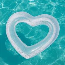 1pc Glitter Transparent Swim Ring, Adult Swimming Ring, Large Summer Beach Float, Suitable For Beach, Swimming Pool And Party - Multicolor - View 1