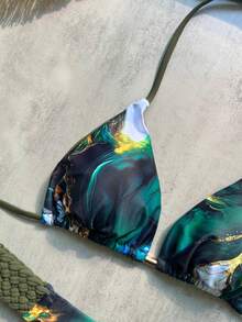 2pcs/Set New Braided Brazilian Bikini Sexy Swimwear For Women, Summer Beach Wear Vacation - Multicolor - View 3