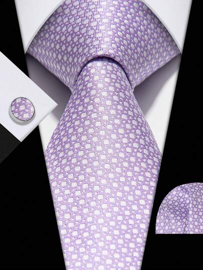 Men Tie Sets Classic Fashion Necktie Set With Cufflink For Business Party