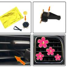Car Outlet Vent Perfume Clips Cute Flower Air Freshener Diffuser Conditioning Aromatherapy Perfume Clip Car Interior Decoration - A - View 3