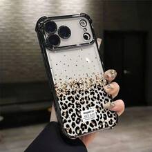 11pc New Minimalist Leopard Print Electroplated Airbag Anti-Drop/Thickened Transparent TPU Protective Case Suitable Compatible With Apple 17 Pro Max/16 Pro Max/16 Pro/16/13 Pro Max/12 Pro Max 11, 15 Pro Max, 14 Pro Max/Galaxy, SAM/Honor/Note 13 Pro/S23 Ultra/S24 Ultra/S25/A56 Protective Cover - Black - View 2