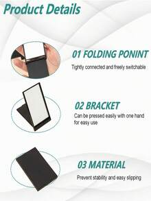 1/10pcs Foldable Portable Square Mirror, Rectangular Stand Mirror, Makeup Mirror, Daily Use Gift For Women & Girls - Multicolor - View 9